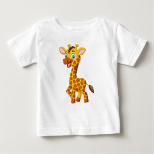 Cute Baby Giraffe Smiling Tecknad T Shirt