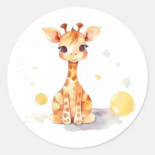Cute Baby Giraffe Sticker Runt Klistermärke