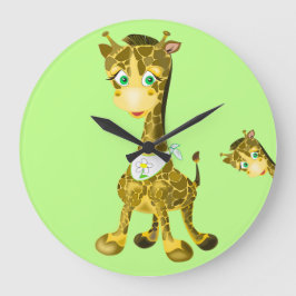 Cute Baby Giraffe Stor Klocka