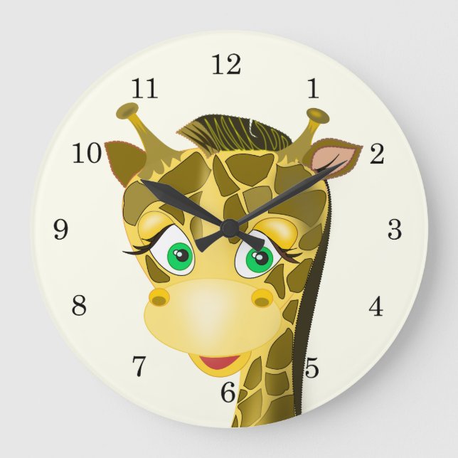 Cute Baby Giraffe - Stor Klocka (Framsida)