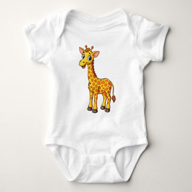 Cute Baby Giraffe Tecknad-35281 T Shirt (Framsida)