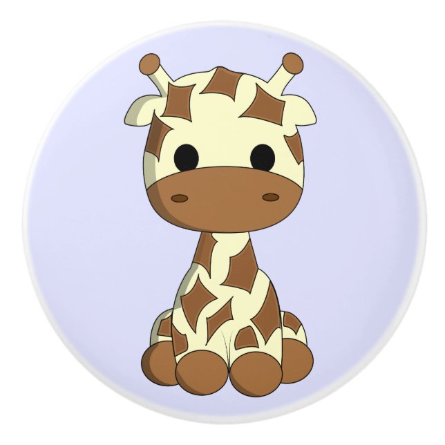 Cute baby giraffe tecknad-barn knopp (Framsidan)