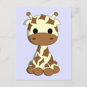 Cute baby giraffe tecknad vykort