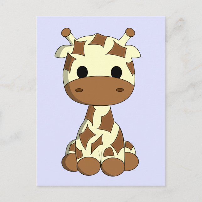 Cute baby giraffe tecknad vykort (Framsida)