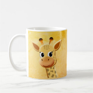 Cute Baby Giraffe Teckning Kaffemugg