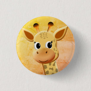 Cute Baby Giraffe Teckning Knapp