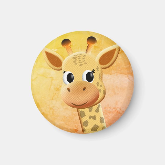 Cute Baby Giraffe Teckning Magnet (Framsidan)