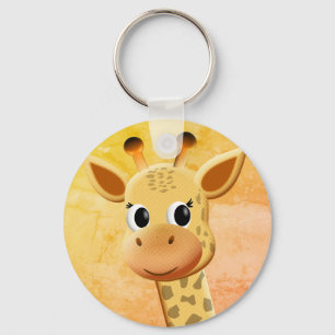 Cute Baby Giraffe Teckning Nyckelring
