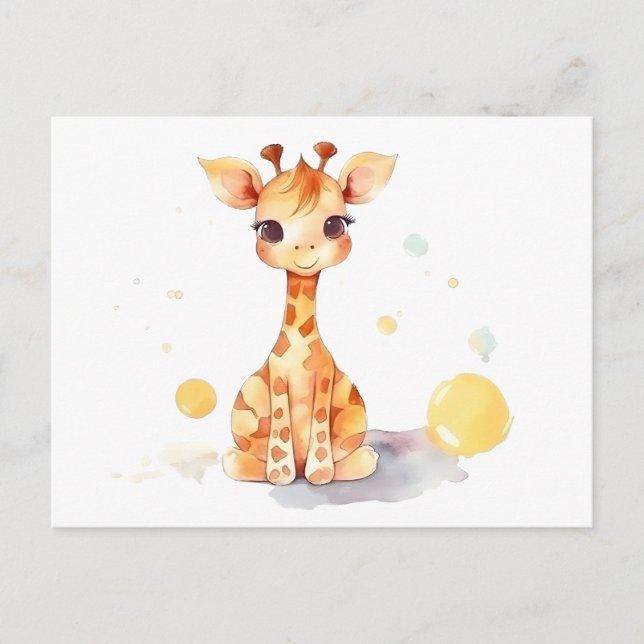 Cute Baby Giraffe-vykort Vykort (Framsida)