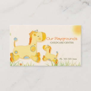 Cute Baby Giraffes Childcare Daycare Centre Visitkort