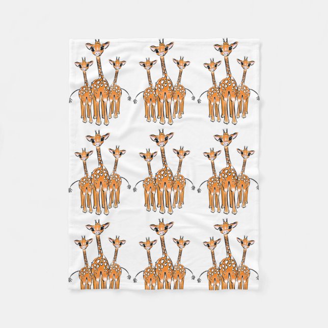 Cute Baby Giraffes, safari animals Fleece Blanket (Framsidan)