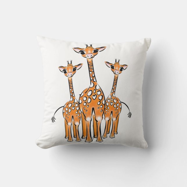 Cute Baby Giraffes, safaridjur Dekorativ kudde (Framsida)