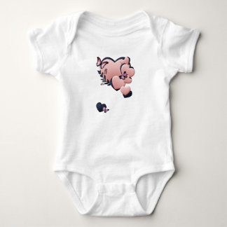 Cute Baby Girl Bodysuit with Pink Teddy Bear T Shirt