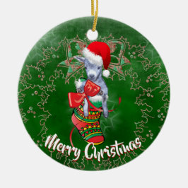 Cute Baby Goat i Stocking jul Ornament