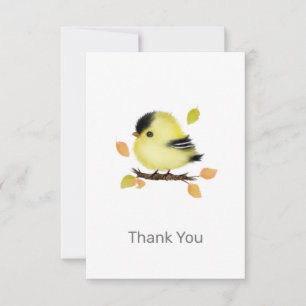 Cute Baby Goldfinch Bird Tackkort-kort Anteckningskort