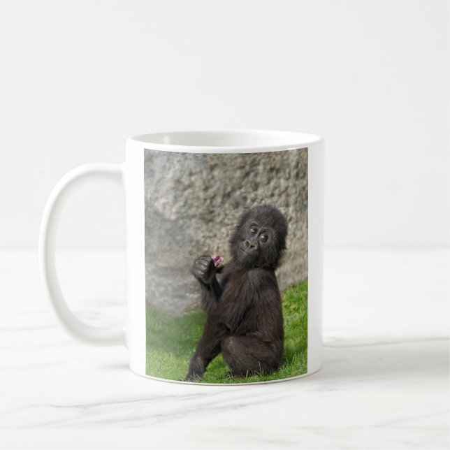 Cute Baby Gorilla Kaffemugg (Vänster)