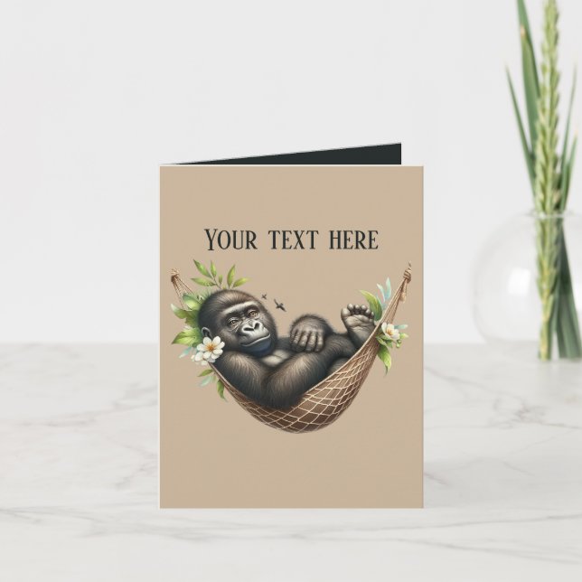 Cute baby gorilla lägger till text i alla syften kort (Framsida)