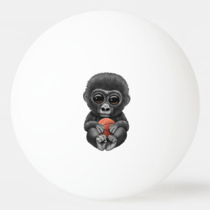 Cute Baby Gorilla med basket Pingisboll
