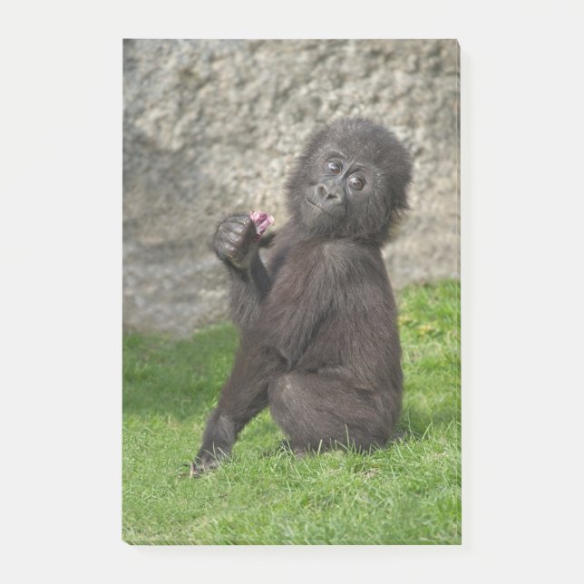 Cute Baby Gorilla Post-it Block (Framsida)
