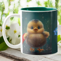 Cute Baby gult Anka i Rain Quote Personlig