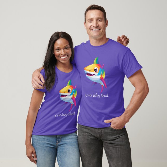 Cute baby-haj, regnbåge, färglösa barn t shirt (Unisex)