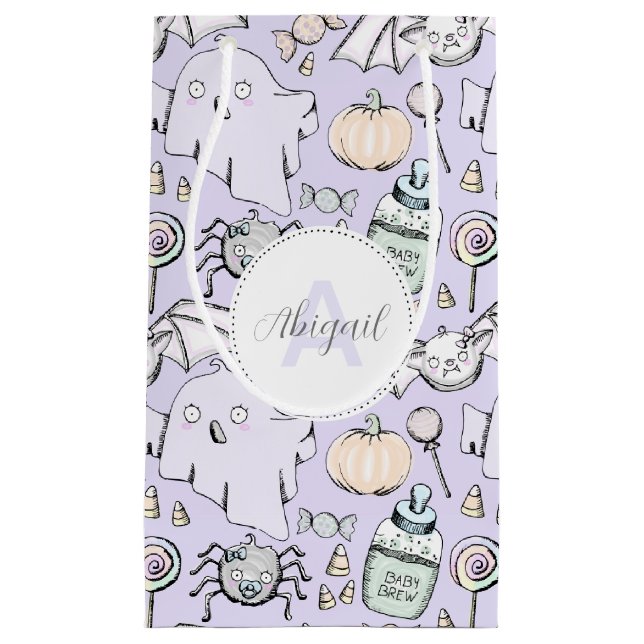 Cute Baby Halloween med pumpor, Fladdermus och Spö (Framsidan)