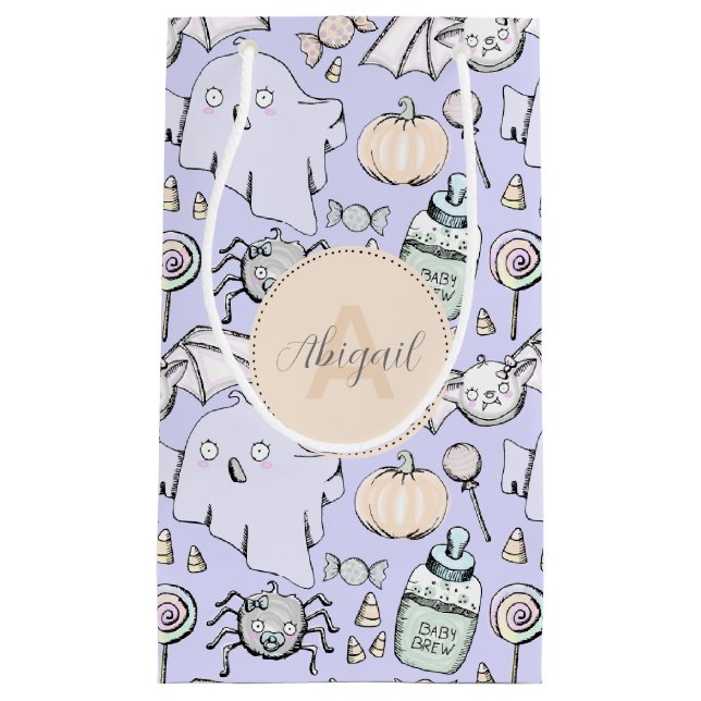 Cute Baby Halloween med pumpor, Fladdermus och Spö (Framsidan)