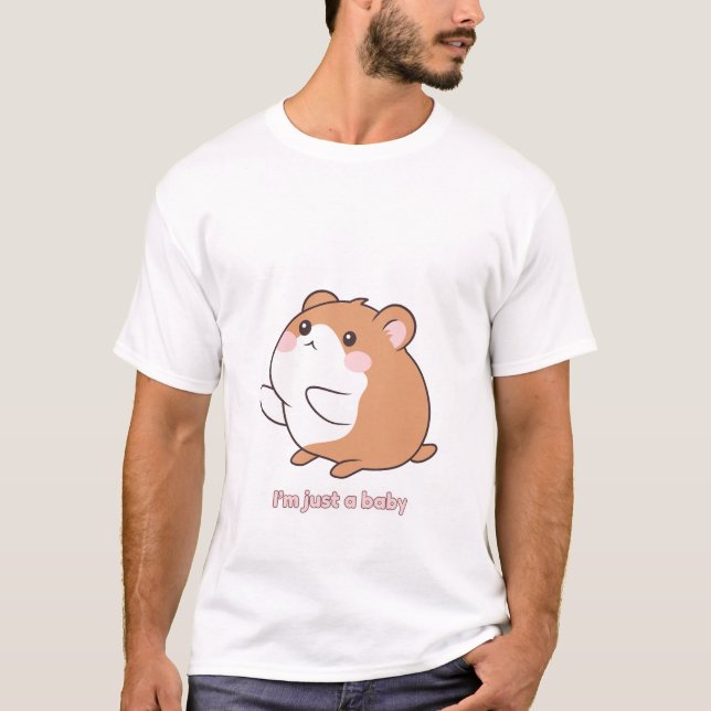 Cute Baby Hamster – “I’m Just a Baby” Funny Kawaii T Shirt (Framsida)
