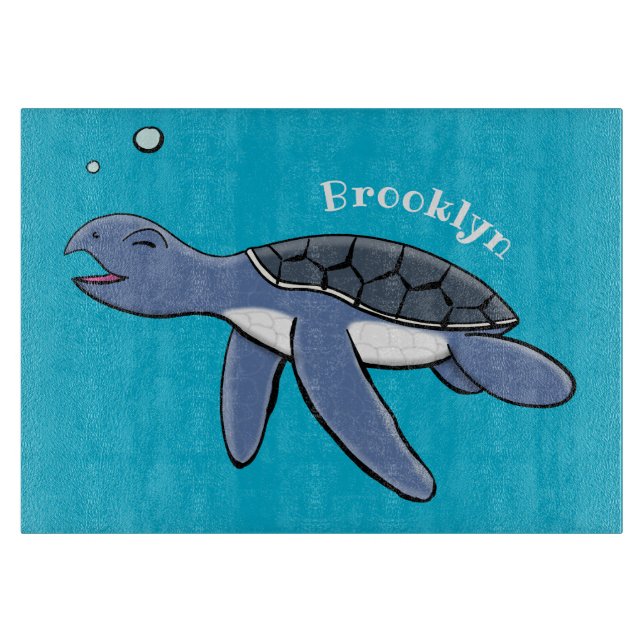 Cute baby havssköldpadda, tecknad (Framsidan)