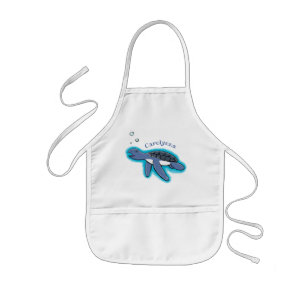 Cute baby havssköldpadda, tecknad barnförkläde