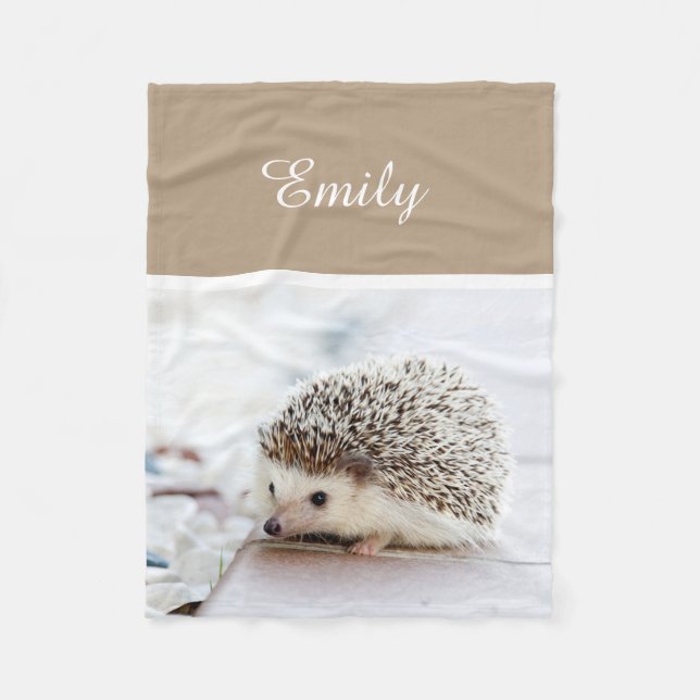 Cute Baby Hedgehog Fleecefilt (Framsidan)