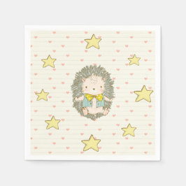 Cute Baby Hedgehog Pojke Shower Sweet Pappersservett