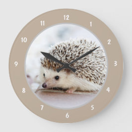 Cute Baby Hedgehog Stor Klocka