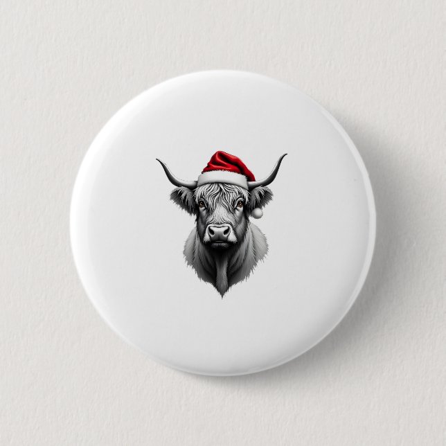 Cute Baby Highland Cow Christmas Santa Gifts Xmas  Knapp (Framsida)