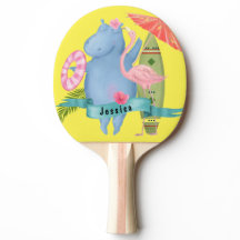 Cute Baby Hippo med eget namn Flamingo