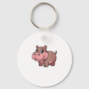 Cute Baby Hippo Moo Deng Tanktop_1 Nyckelring