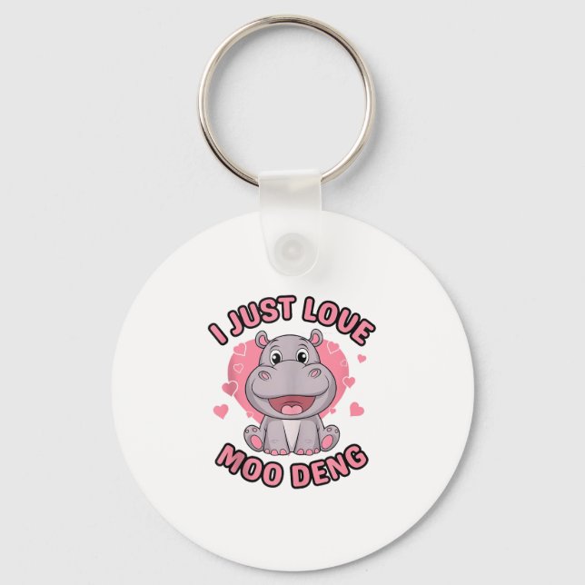 Cute Baby Hippo-Tanktop_1 Nyckelring (Framsida)