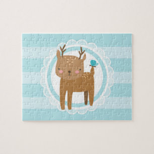 Cute Baby Hjort Blue Pussel
