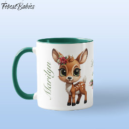 Cute Baby Hjort, Fawn, Doe 🦌 🎄 Hjort-ly Loved Mugg