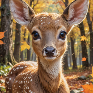 Cute Baby Hjort Fawn Fleecefilt