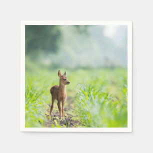 Cute Baby Hjort Fawn in Grass Nature Photographic Pappersservett
