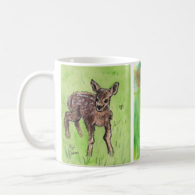 Cute Baby Hjort Fawns Kaffemugg (Vänster)