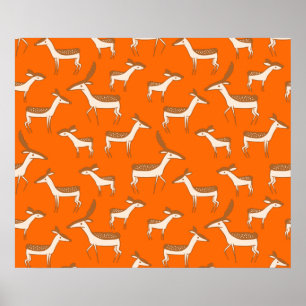 Cute Baby Hjort och familj Poster