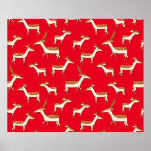 Cute Baby Hjort och familj Poster