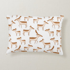 Cute Baby Hjort och familj Prydnadskudde