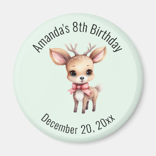 Cute Baby Hjort Tecknad Illustration Birthday Magnet