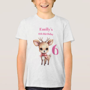 Cute Baby Hjort Tecknad Illustration Birthday T Shirt