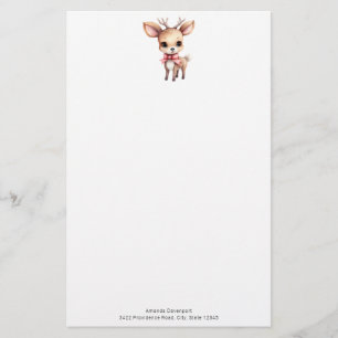 Cute Baby Hjort Tecknad Illustration Brevpapper
