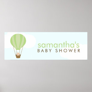 Cute Baby i Grönt Balloon Poster