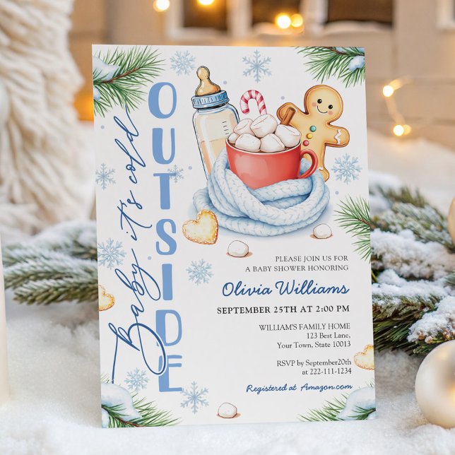 Cute Baby Its Cold Outside Baby Shower Invitation Inbjudningar (Skapare uppladdad)